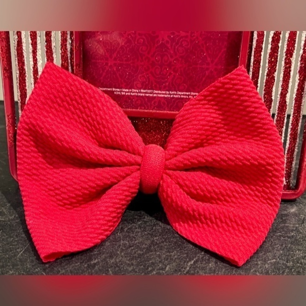 NEW Toddler Baby Candy Apple Red Hair Bow Clip